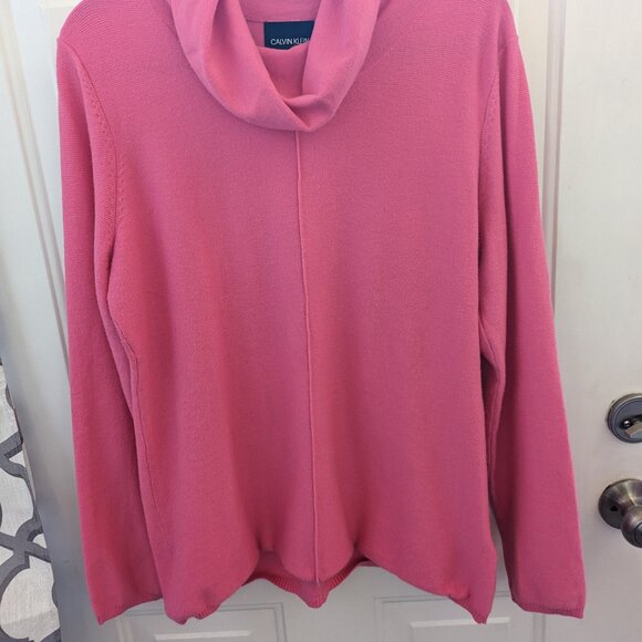 Calvin Klein Jeans brand pink cowl neck long sleeve woman's sweater sz XL - Picture 3 of 6
